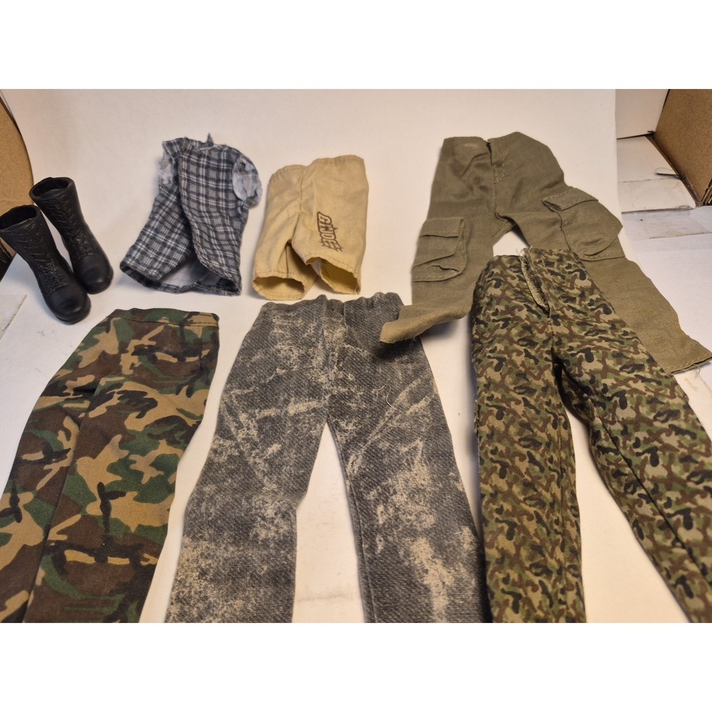 8 Piece Lot of G.i.joe Type Clothes Pants and Shoe
